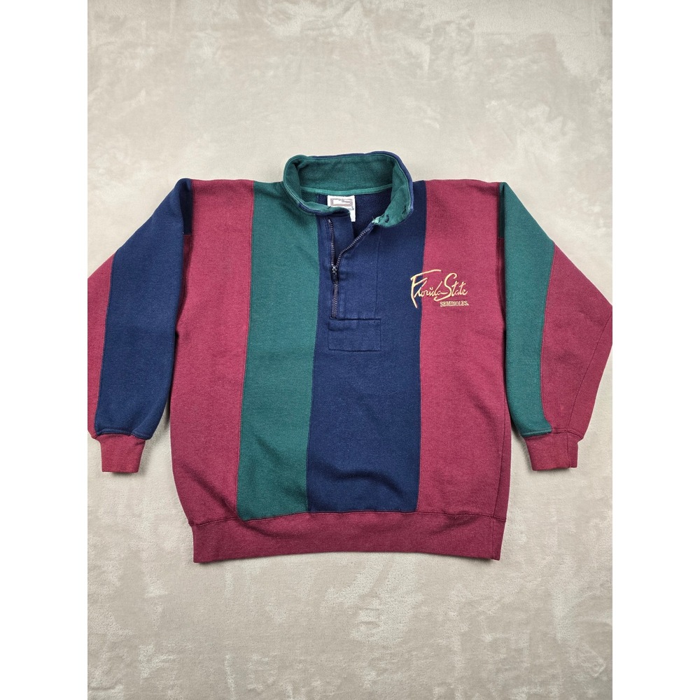 Vintage Florida‎ State Seminoles Rugby Quarter Zip Mens M Crable Sportswear Y2K